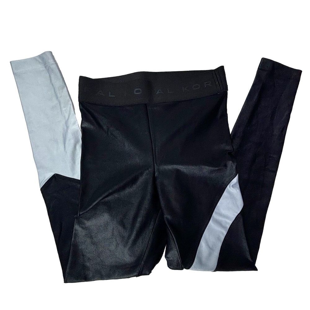 Koral Appeal Energy Compression Leggings SM 12X25 7/8 Shine Black Silver EUC
